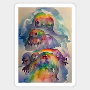 SURREAL SPOOKY RAINBOW GHOSTS ON HALLOWEEN Sticker